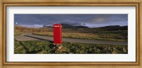 Framed Telephone Booth In A Landscape, Isle Of Skye, Highlands, Scotland, United Kingdom