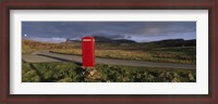Framed Telephone Booth In A Landscape, Isle Of Skye, Highlands, Scotland, United Kingdom