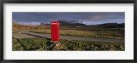 Framed Telephone Booth In A Landscape, Isle Of Skye, Highlands, Scotland, United Kingdom