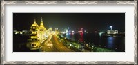 Framed Buildings Lit Up At Night, The Bund, Shanghai, China