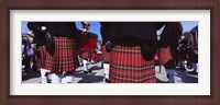Framed Group Of Men Playing Drums In The Street, Scotland, United Kingdom