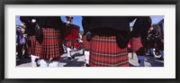 Framed Group Of Men Playing Drums In The Street, Scotland, United Kingdom