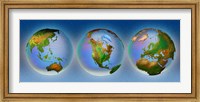 Framed Close-up of three globes