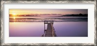 Framed High angle view of a pier on a river, Pounawea, The Catlins, South Island New Zealand, New Zealand