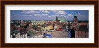 Framed High angle view of a market square, Warsaw, Silesia, Poland