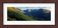 Framed High Angle View Of Grass Covering Mountains, Stob Ban, Glen Nevis, Scotland, United Kingdom