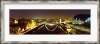 Framed Reflection Of A Bridge On Water, Millennium Bridge, Newcastle, Northumberland, England, United Kingdom