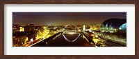 Framed Reflection Of A Bridge On Water, Millennium Bridge, Newcastle, Northumberland, England, United Kingdom