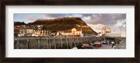 Framed Speed Boats At A Commercial Dock, Scarborough, North Yorkshire, England, United Kingdom