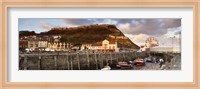 Framed Speed Boats At A Commercial Dock, Scarborough, North Yorkshire, England, United Kingdom