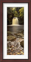 Framed Waterfall In A Forest, Thomason Foss, Goathland, North Yorkshire, England, United Kingdom