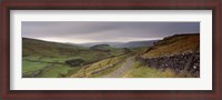 Framed High Angle View Of A Path On A Landscape, Ribblesdale, Yorkshire Dales, Yorkshire, England, United Kingdom