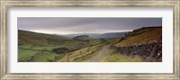 Framed High Angle View Of A Path On A Landscape, Ribblesdale, Yorkshire Dales, Yorkshire, England, United Kingdom
