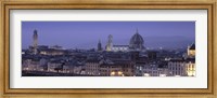 Framed High angle view of a city at dusk, Florence, Tuscany, Italy