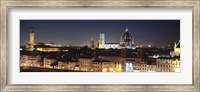 Framed Buildings lit up at night, Florence, Tuscany, Italy