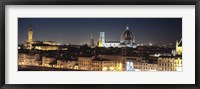 Framed Buildings lit up at night, Florence, Tuscany, Italy