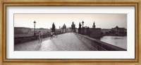 Framed Tourist Walking On A Bridge, Charles Bridge, Prague, Czech Republic