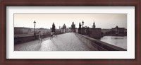 Framed Tourist Walking On A Bridge, Charles Bridge, Prague, Czech Republic