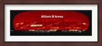 Framed Soccer Stadium Lit Up At Night, Allianz Arena, Munich, Germany