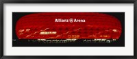 Framed Soccer Stadium Lit Up At Night, Allianz Arena, Munich, Germany