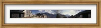 Framed Low angle view of mountains near a village, Navone Village, Blenio Valley, Ticino, Switzerland
