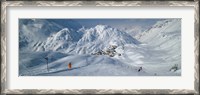 Framed Rear view of a person skiing in snow, St. Christoph, Austria