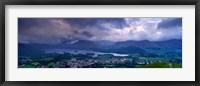 Framed Storm Clouds Over A Landscape, Keswick, Derwent Water, Lake District, Cumbria, England, United Kingdom