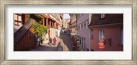 Framed Houses On Both Sides Of An Alley, Lake Constance, Meersburg, Baden-Wurttemberg, Germany