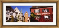 Framed Low Angle View Of Buildings In A Town, Lake Constance, Meersburg, Baden-Wurttemberg, Germany