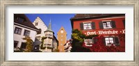 Framed Low Angle View Of Buildings In A Town, Lake Constance, Meersburg, Baden-Wurttemberg, Germany