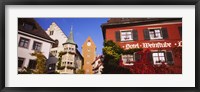 Framed Low Angle View Of Buildings In A Town, Lake Constance, Meersburg, Baden-Wurttemberg, Germany