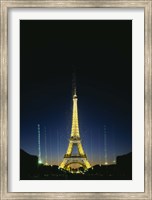Framed Tower lit up at night, Eiffel Tower, Paris, France