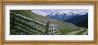 Framed Wooden fence in a field, Tirol, Austria