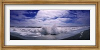 Framed Waves breaking at the coast, Iceland