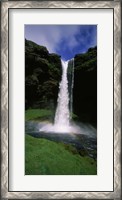 Framed Waterfall in the forest, Kvernufoss, Iceland