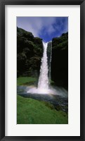 Framed Waterfall in the forest, Kvernufoss, Iceland