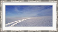 Framed Tire tracks on a snow covered landscape, Vatnajokull, Iceland