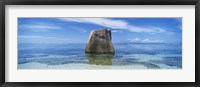 Framed Boulder in the sea, Anse Source D'argent Beach, La Digue Island, Seychelles