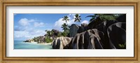 Framed Rock formations on the beach, Anse Source D'argent Beach, La Digue Island, Seychelles