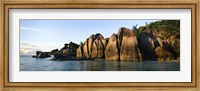 Framed Rock formations at the waterfront, Anse Source D'argent Beach, La Digue Island, Seychelles