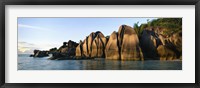 Framed Rock formations at the waterfront, Anse Source D'argent Beach, La Digue Island, Seychelles