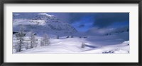 Framed Snowcapped mountain in a polar landscape, Simplon pass, Switzerland