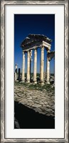 Framed Old ruins of a built structure, Entrance Columns, Apamea, Syria