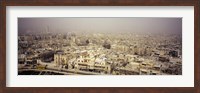 Framed Aerial view of a city in a sandstorm, Aleppo, Syria
