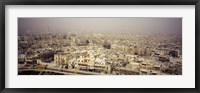 Framed Aerial view of a city in a sandstorm, Aleppo, Syria