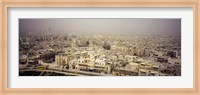 Framed Aerial view of a city in a sandstorm, Aleppo, Syria