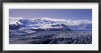 Framed Snowcapped mountains on a landscape, Fjallsjokull and Vatnajokull, Iceland