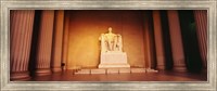 Framed Low angle view of a statue of Abraham Lincoln, Lincoln Memorial, Washington DC, USA