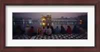 Framed Group of people at a temple, Golden Temple, Amritsar, Punjab, India
