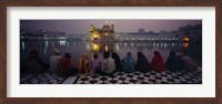 Framed Group of people at a temple, Golden Temple, Amritsar, Punjab, India